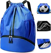 SOPIME Drawstring Backpack Gym Bag, Large Sports Bags Cinch Sackpack with Shoe Compartment Water Resistant for Men Women