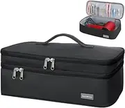 [TWOOKTY] Double-Layer Travel Carrying Case Portable Storage Organizer Bag for Women, Compatible with Revlon One-Step Hair Dryer and Volumizer Hot Air Brush and Attachments Scandihome Series (Bag Only),