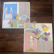 One Of A Kind! Easter premade scrapbook pages paper piecing layout.