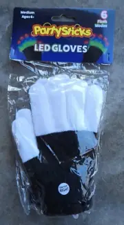 PartySticks LED Gloves for Kids - Skeleton Light Up Gloves for Kids 5 Color