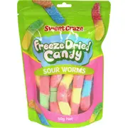 Sweet Craze Sour Worms Freeze Dried Candy 50g