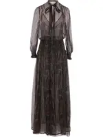 [Saint Laurent Paris] Saint Laurent Paris-Abito LavalliÈRe In Lurex Di Seta Motivo Paisley-Donna 38 FR