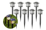 8pk LED Solar Garden Patio Lights Outdoor Torch Spike Light Landscape Pathway Lighting Waterproof