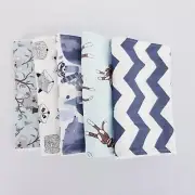 Baby Burp Cloths 5 Pack Blue Mixed Prints Toweling Back Handmade New