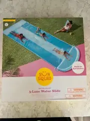 Sun Squad -3 Lane 18 Foot Slip N Slide Water Slide with Built-In Sprinklers -New