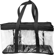 DVD Storage Bag CD Holder Case with Handles Media Organizer for Blankets Library, 38cmx15cmx21cm