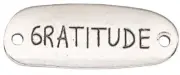 20 Antiqued Silver Plated Pewter GRATITUDE Hammered Oval Word Links *