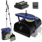 Dog Pooper Scooper Swivel Bin Rake Kit with 100 Waste Bags 33.4 Stainless Steel