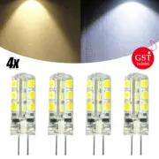 4-12pcs G4 3W Cool White LED 12V DC Light Corn Bulbs 24 SMD Silicone Lamp Globe