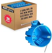 Select Nail On Plastic Box 4-Gang PVC New Work Standard Switch/Outlet Wall Electrical Box 20 Cubic, 24 Pack