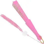 HOOTNEE Handheld Chinese Style Fan Decorative Embroidered Folding Fan Elegant Hand for Party Use