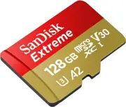 SanDisk 128GB Extreme microSDXC UHS-I Memory Card - C10, U3, V30, 4K, A2, Micro SD Card (Older version)