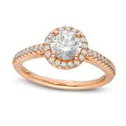 1.25 CT. T.W. Natural Diamond Frame Engagement Ring in Solid 14K Rose Gold