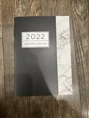 2022 Black And White Marble Monthly Planner Calendar Organizer 6.7Inch x 9.3Inch