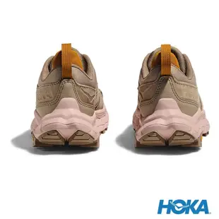 [阿爾卑斯戶外] HOKA Anacapa Breeze Low 女 輕亮防水登山鞋 牛津卡其/桃子粉 HO112792