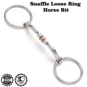 Western Horse Loose Ring Bit Barrel Copper Roller Mouth Snaffle Bit All Sizes