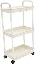 Parliky 3-Tier Rolling Pantry Storage Cart Multi-Function Trolley for Kitchen Living Room (Storage Cart Wheels)