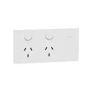 Clipsal 1025-ZW Double switched socket outlet, Clipsal Solis, horizontal, 10A