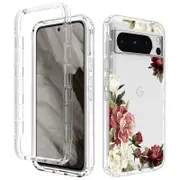 Phone Case for Google Pixel 8 Pro,PC Frame + TPU Anti-drop Clear Phone Cover - Trumpet Flower