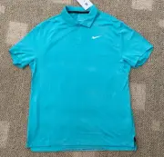 Nike Men's Size M ADV Tiger Woods Golf Polo Shirt Top Teal Green DA3075-392