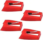 Lyaciomn 4 Pack Ruby Record Player Needle Turntable Stylus Replacement Parts Gramophone Vinyl Record Player Stylus, 500399408