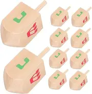 10Pcs Wooden Gyro for Spinning Tops for Hand Eye Coordination Wooden for Home School and Outdoor Play Each