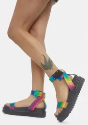 [Lemon Drop by Privileged] Rainbow Kassandra Gladiator Sandals