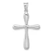 Sterling Silver Rhodium-Plated Polished Cross Pendant