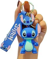 [UIHJASO] Cartoon Keychains for Girls Boys, Cute Kawaii Keychain, Backpack Key Chain Accessories Wristlet Key chain Car Charms, Blue, One size