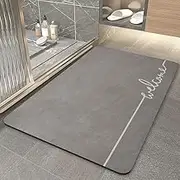 Super Absorbent Floor Mat, Bath Mat Rug Rubber Non Slip Quick Dry Super Absorbent Thin Bathroom Rugs Fit Under Door-Washable Bathroom Floor Mats-Shower Rug for in Front of Bathtub (50 * 80cm)