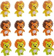 Generic 12pcs Lovely Animals Erasers Cute Lion Design Mini Erasers for School Supplies for Daily Use and Classroom Rewards Random Color
