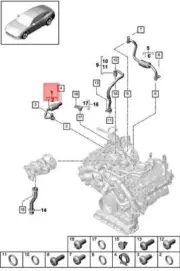 Genuine PORSCHE Cayenne Macan Panamera Coolant Pipe Feed 9A714592001 (for: Porsche)