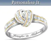 "Wrapped In Love" Diamond Knot Ring With Custom Engraving