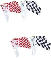 40 Pcs Mini Checkered Flags Racing Flag Checkered Racing Flags Black and White Racing Flag Race Cars Official Checkered Flag Checkered Flags on a Stick Checkered Hand Flags