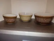 Pyrex Woodland 13 Piece Set Nesting Mixing Bowls, Fridge Dish & Casserole Dish