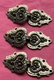 Vintage Pewter Frog Clasps (3) Norwegian Made~ 2” Amazing!! Jansen Co.