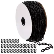 Plastic Chain,120 FEET Safety Barrier Chain for Crowd, 1/4inch(6mm) Black