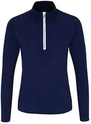 [TriDri] Womens/Ladies Long Sleeve Performance Quarter Zip Top (UK Size: M) (Navy/White)