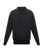 logo-patch cotton shirt jacket IT46 Black