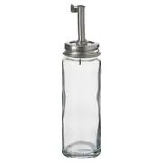CITRONHAJ oil/vinegar bottle, clear glass/stainless steel, 16 cm