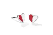 Solid 925 Sterling Silver Harmonious Red Love Earrings