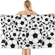 AFHYZY Soccer Microfiber Beach Towels for Adults Sand Free Travel Towel Large Quick Dry Towel Lightweight Oversized Bath Towels Absorbent Gym Shower Towels for Bathroom, Pool