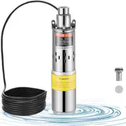 Solar Water Pump, DC 277W Submersible Deep Well Pump, Max Flow 2.1 m³/H, Max Head 83 m, Max Submersion Depth 20 m, Solar Powered Water Pump for Well, Farm Ranch Irrigation, Livestock
