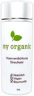 my organic HAARVERDICHTUNG Scatter Hair 100% Natural and Vegan - 26 g - Instant Effect Against Partial Bald and Light Hair (Black)