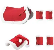 Christmas Horse Tack - Fleece Horse Leg Wraps, Santa Hat Saddle Pad | Soft Holiday Christmas Horse Costume, Multifunctional Horse Holiday Outfit for Christmas Supplies and Festive Equestrian Gear
