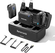 Saramonic Blink500B2+ Wireless Lavalier Microphone,Smart Noise Cancellation Laple Mic for iPhone15 Android, 40H Battery Life,150M Transmission Wireless Mini Mic for TikTok YouTube Interview Podcast