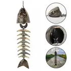 Rustic Design Fish Wind Chimes Metal Bone Fishbone Easy Hanging On Hooks Or Pegs