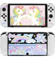 FANPL Rainbow Carousel Compatible with Nintendo Switch OLED Case Cover Unicorn