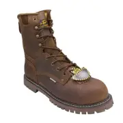 Hypard Men's 8" Composite Toe Waterproof Super Logger Brown Wide Boot