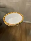 Tommy Bahama White Rattan Print Edge MELAMINE Bowls Set Of 3 Pcs .